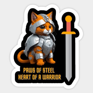 Cat in armor art Sticker